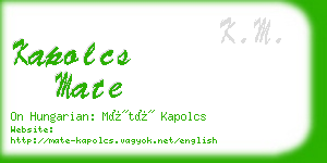 kapolcs mate business card
